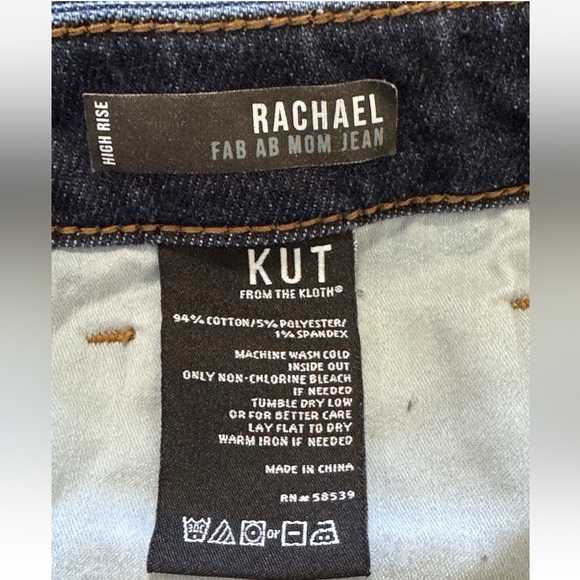 Kut from the Kloth Jeans Sz 14 Long Rachael Fab Ab Mom High Rise Raw Hem 2 Pair - Picture 8 of 9